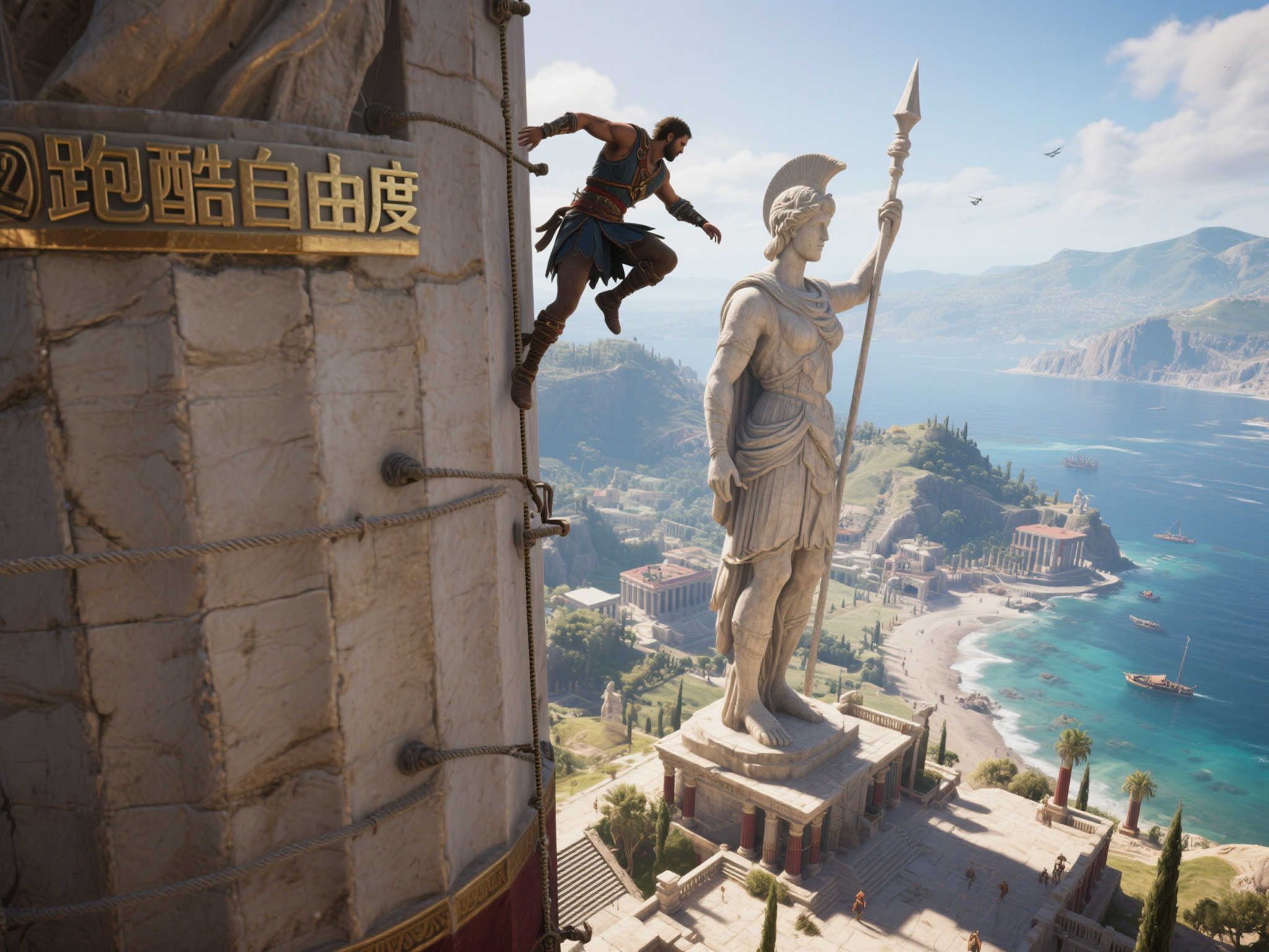 《刺客信条:奥德赛》古希腊无高楼,用宏伟雕像诠释跑酷之美